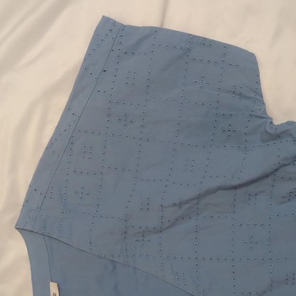 Madewell Button-Front V-Neck Mini Dress, Color Tranquil Lake Size M - Picture 12 of 16